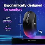 Lenovo Legion M410 bezprzewodowa mysz do gier RGB (6 przycisków, 2-strefowe światło RGB, 16000 dpi, 400 IPS, 53-godzinna bateria, kompatybilna z NVIDIA Reflex) - czarny przezroczysty
