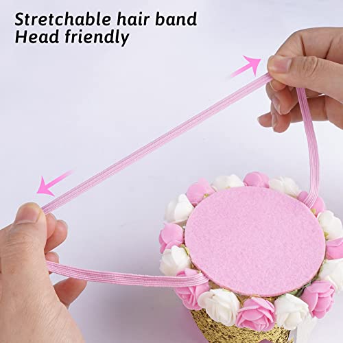 Haomaomao Baby Birthday Crown, Girls Party Hat Princess Gold Flower Tiara Photo Props Decorations Birthday Gifts #TOP3