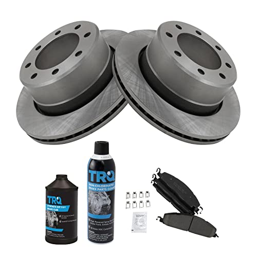 Image of TRQ Rear Brake Pad & Rotor Kit, with Chemical Kit Ceramic Vented Compatible with 2009-2010 Dodge Ram 2500, 3500 2012 Ram 1500 2011-2018 2500 3500