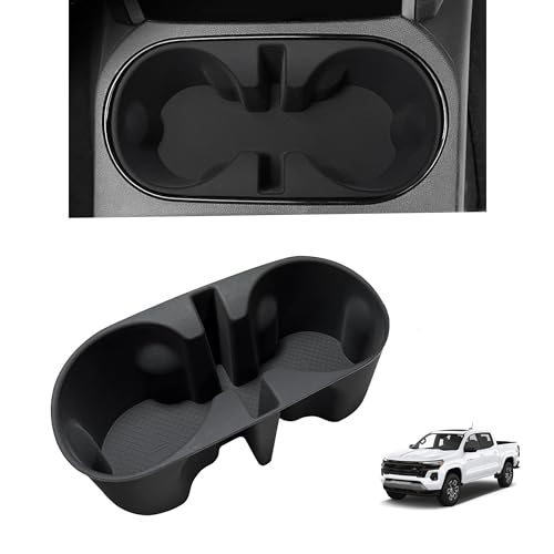 Cup Holder for 2023 2024 2025 2026 Chevrolet Colorado GMC Canyon Accessories Front Center Console Cup Holder Inset Silicone Drink Holder Organizer Protector Mats Pad Interior for Chevy Colorado by SENSHINE - Used condition - US$14.45