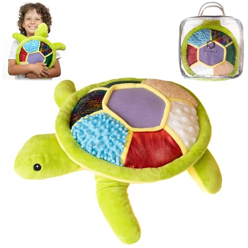 ODOXIA Sensory Turtle Stuffed Animal | Sensory Plush Toy | Fidget Stuffed Animal for Kids | Great for Sensory Needs | Sensory Stuffed Animals for Children | Sensory Pillow Plush
