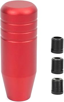 Universal 3.5" Aluminum Alloy Shift Knob Red w/ 3 Adapters