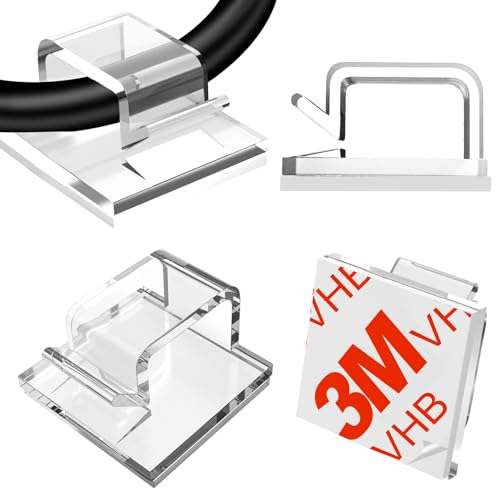 120 PCS Cable Clips Clear, Upgraded Adhesive Cord Clips for Wires on Wall, Christmas Light Clips Wire Clips for Cable Management Cord Organizer, USB, Phone Charger, Cat 6, Car Dash Cam by TidyHelper - Used condition - US$8.96