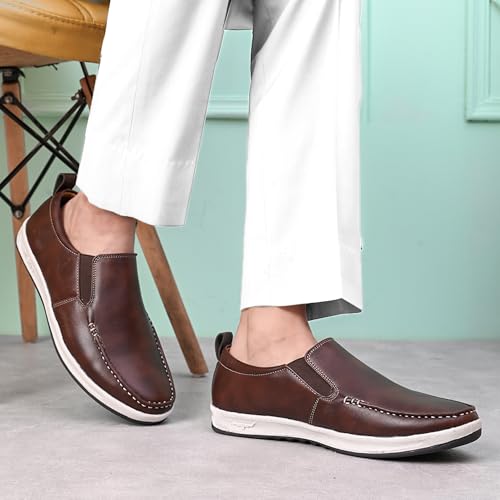 Image of Centrino Walking Loafers for Men | Shoes for Man Stylish | Casual Slip-On Lightweight Moccasins | Cushioned Insole | Breathable Comfortable | Hand-Stitched | Mens Loafer Shoes for Daily Office Outings (9495)