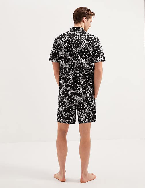 Image of Marks & Spencer Men's Cotton Solid Pajama Set