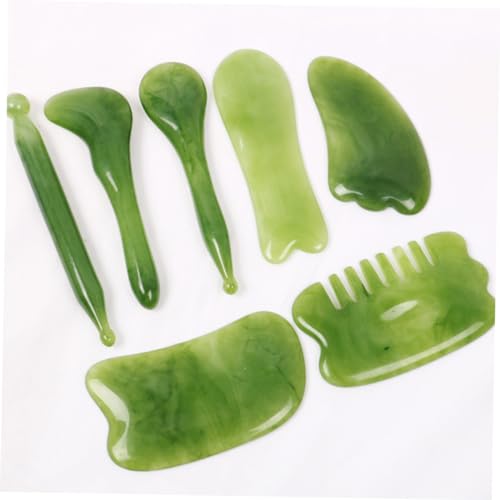 Hemoton 1 Conjunto De 10 Peças Placa De Massagem Gua Sha Bastão De Acupressão Massageador Facial Jad