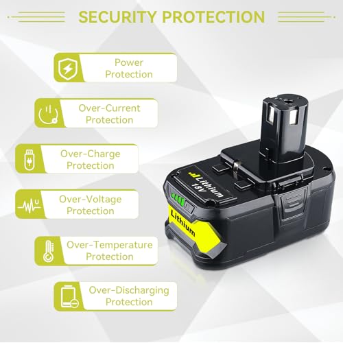 VANTTECH 2Packs P108 18V 7.0Ah Battery Replacement for Ryobi 18 Volt P107 P108 P102 P103 P104 P105 P109 P122 Cordless Power Tools Packs with LED Indicator