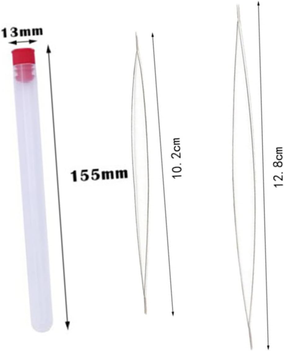 ULDIGI 10Pcs Beading Needles Set with Threaders Storage Bottle Eye Sewing Needles for Jewelry Making Crafts and DIY Projects Durable Easy to Carry Red Cover
