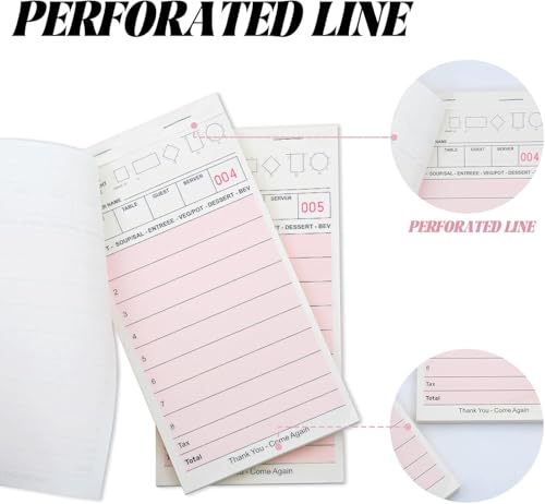 Carnets de notes roses pour serveurs pour éviter les erreurs de commande dans les restaurants - 4