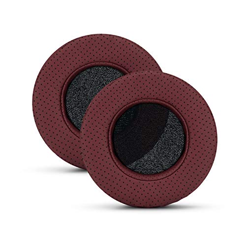 Brainwavz Round Memory Foam Earpads - Suitable Many Large Headphones - SteelSeries, HD668B, ATH, AKG K553, HifiMan, ATH, Philips, Fostex, Sony Ear Pad & More (Perforated Red)