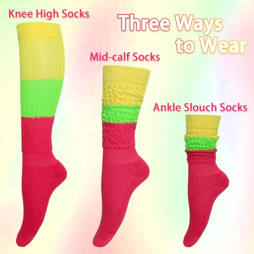 Image of Gvhntk Slouch Socks Women 80s 90s Scrunch Socks Extra Long Slouchy Sock Knee High Sock