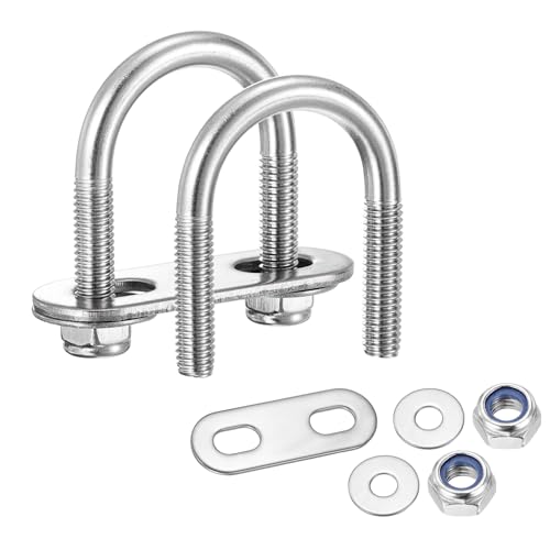 METALLIXITY U�{���g4�Z�b�g�iM6x22x42mm�j�A304�X�e�����X�|���̃��E���hU�{���g�L�b�g�A�i�C�������b�N�i�b�g���b�V���[�v���[�g�t�� - ���݁A�p�C�v�A�g���[���[�A�����ԁA���[�t�X�v�����O�t�@�X�i�[�p