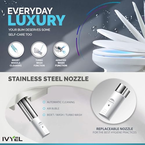 Image of AP-7 REM Electric Bidet Seat for Toilet, Elongated Smart Bidet with Remote, Unlimited Heated Water (Tankless), Stainless Steel Self-Cleaning Nozzle, Turbo Wash