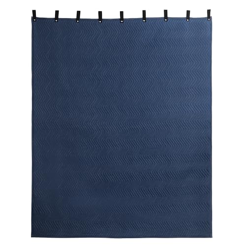 HOMBYS Large Sound Dampening Blanket, 96" x 80" Sound Absorbing Panel with Grommets for Wall Hanging, Noise Reduce Curtains for Recording Studio Use and Basements, 96" x 80", Blue