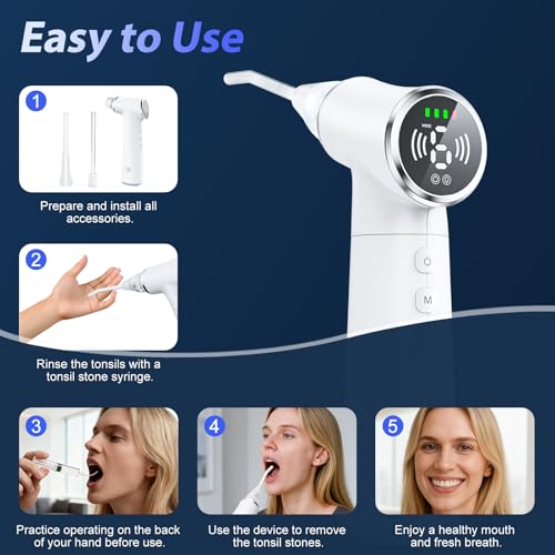 Image of Upgraded Electric Tonsil Stone Remover - High-Precision & Painless Cleaning, Food-Grade Material, 6 Suction Levels | Tonsil Stone Removal Kit with LED Light, Oral Protection & 11 Attachments