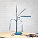 Maul Schreibtischlampe LED MAULjoy | Kleine Schreibtischlampe mit Standfuß | Moderne Tischlampe für Schreibtisch, Büro | Flexible LED Lampe mit 3000K warmweißem LED Licht | Atlantic Blue