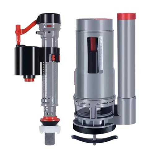 FACAIIO Kit de remplacement pour système de chasse d'eau 24 cm avec valve d'entrée d'eau réglable, double mécanisme de chasse d'eau, matériau PP pour réservoirs d'eau standard, blanc