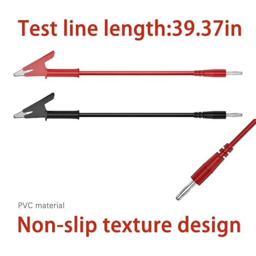 Image of 2Pcs Alligator Clips Electrical, 4mm Banana Plug to Alligator Clip, Test Leads with Alligator Clips 3.3Feet