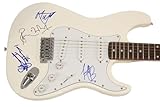 The Stones Signed Autograph Full Size Electric Guitar B with James Spence Authentication JSA COA - Signed by Mick Jagger, Keith Richards, Charlie Watts and Ronnie Wood - Aftermath Between the Buttons Their Satanic Majesties Request Beggars Banquet Let it Bleed Sticky Fingers Exile on Main St. Goats Head Soup It's Only Rock 'n Roll Black and Blue Some Girls Emotional Rescue Tattoo You Undercover Dirty Work Steel Wheels Voodoo Lounge Bridges to Babylon Hackney Diamonds