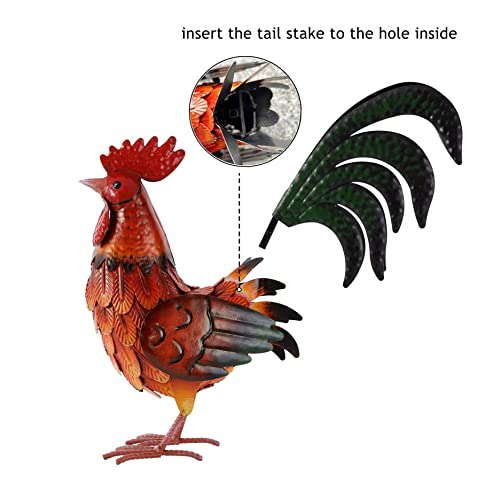 Shorayn Metal Rooster Decor Garden Statue Outdoor Chicken Sculpture Yard Art Kitchen Decor #TOP5