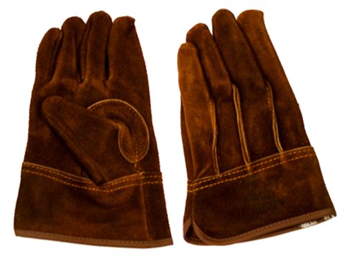 オイル牛床革手袋 KS445 ブラウン 背縫い