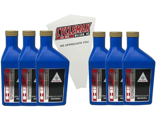 Cyclemax Six Pack compatible with Honda HP2 Synthetic 2 Stroke Oil Pint 08C35-AH21S01 Contains Six 16oz Bottles and a Funnel