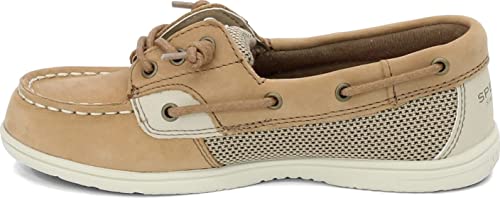 Sperry Girls Shoresider 3 Eye Boat Shoe, Linen/Oat, 2 Big Kid Us #TOP2