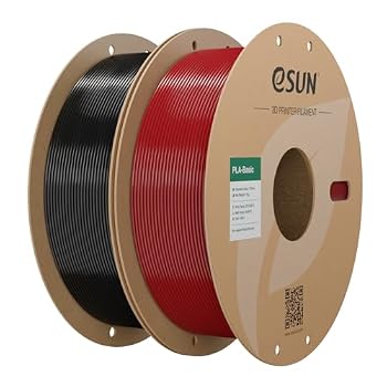 eSUN PLA Basic Filament 1.75mm, 1KG Spool (2.2 LBS),Fire Engine Red+Black