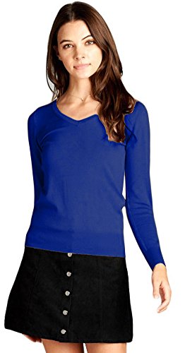Image of ToBeInStyle Women's Classic Long Sleeve V-Neck Pullover Sweater