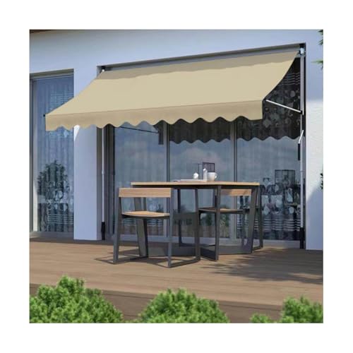 YFAURNDE Tende Retrattili，Tende Da Sole A Bracci Estensibili，Non Necessita Di Foratura, è Dotato Di Manovella Ed è Adatto A Terrazze, Balconi E Altri Luoghi Simili.(Beige,350CM/137.8in)