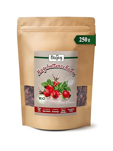 Biojoy BIO-Hagebuttenschalen getrocknet (250 g), ganz, ideal für Hagebuttenschalen-Tee (Rosa canina)