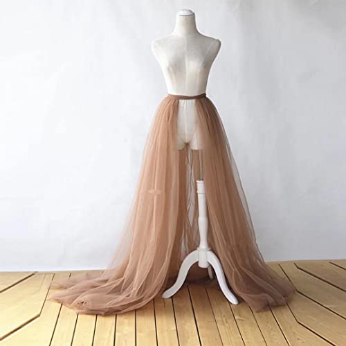 Detachable Wedding Train Only Length 66" Wedding Maxi Tulle Skirts Floor Length Overskirt for Bridal Party2