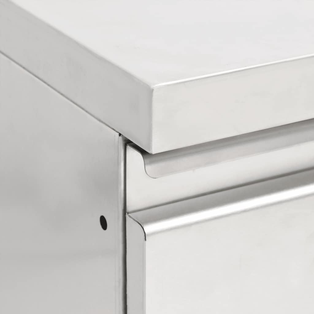 vidaXL Mobili da Cucina Commerciali 2 pz 50x60x96 cm in Acciaio Inox