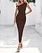 BTFBM Women Formal Cocktail Dresses Summer 2026 One Shoulder Twist Strap Ruched Bodycon Elegant Wedding Party Maxi Dress(Coffee, Medium)