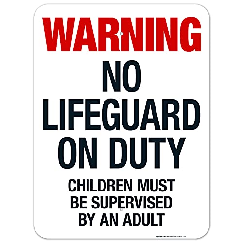 Maine Warning No Lifeguard On Duty Sign, Complies With State Of Maine Pool Safety Code, 18x24 Inches, Rust Free .063 Aluminum, Fade Resistant, Made in USA by Sigo Signs