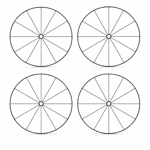4 Pack 14 Inch Bicycle Wheel Style Wire Wreath Frame Form Black Metal Wagon Wheel