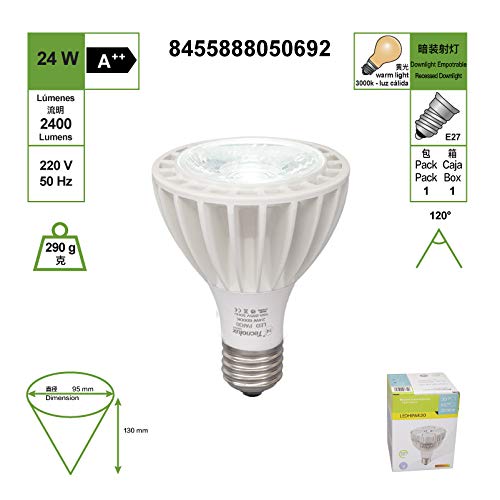 Lampadina LED PAR30 bianco E27 3000 K luce giallo