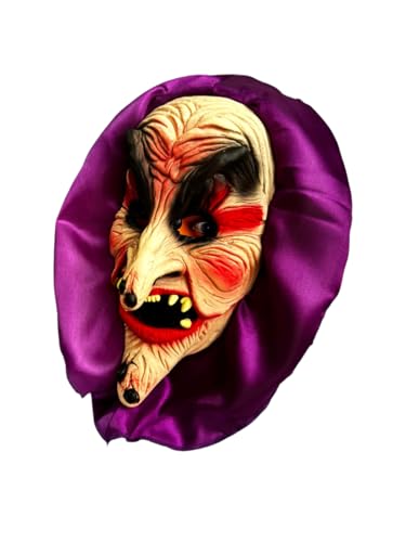 Fantasia Máscara de látex Bruxa Luxo com Capuz Queixuda e Narigão