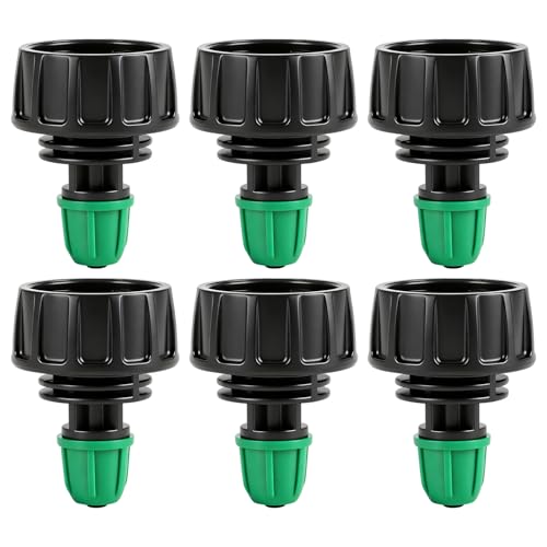 Copadri Universal 3/4 Inch Female Pipe Thread to 1/4 Inch Drip Irrigation Tubing Adapter 6 Pack 1/4 In. Barbed Drip Line x 3/4 In. Faucet PVC Adapter Connect 3/4 FHT Garden Faucet Hose Bibb