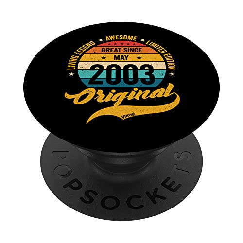 Retro 20 Años Mayo 2003 Cumpleaños Vintage Bday Classic PopSockets PopGrip Intercambiable