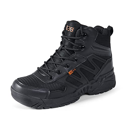 Botas Tácticas para Hombre Zapatos de Senderismo Militares Transpirables,Negro,41