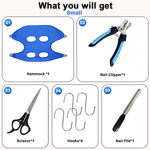 Cat And Dog Grooming Hammock, Cat And Dog Grooming Supplies With Grooming Sling, Nail Clippers, Nail Polish File And Comb, Cat And Dog Holder For Nail Trimming, Eye Care, Hair Grooming (Medium) #TOP6