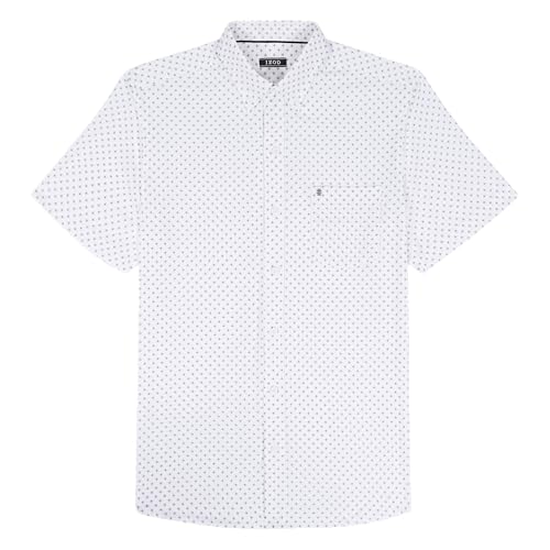 IZOD Men's Big & Tall Short Sleeve Breeze Woven Button Down Shirt, Bright White Dots, 4X-Large Big by IZOD - Used condition - Image 4
