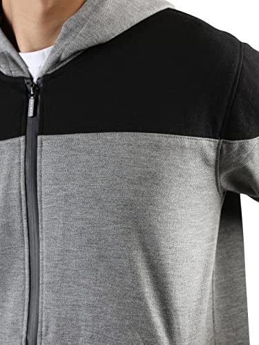 Image of CHKOKKO Fleece Men Winter Sports Gym Track Zipper Stylish Standard Length Jacket Anthrablue XL,Grey