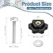 PATIKIL t Track Bolts Knob Kit, 5 Set M5 x 40mm x 25mm Threaded Bolts with Washers and 6-Star Knobs Nuts t Track Accessories for Woodworking Jigs and Fixtures, Silver Black