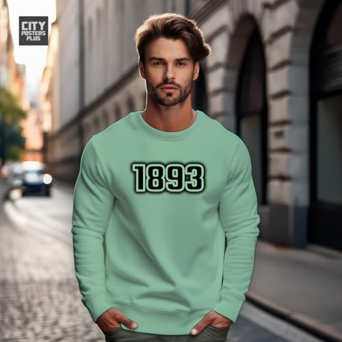 Sweatshirt unisex 1893 mint green pull col rond vintage décontracté