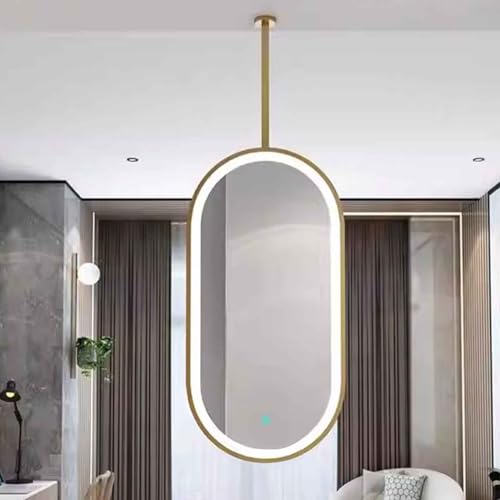 �S�[���h�ȉ~�^ LED �V����t�������~���[ 3 �F�������C�g�t�� �݂艺�����o�X���[���~���[(60cmx90cm)