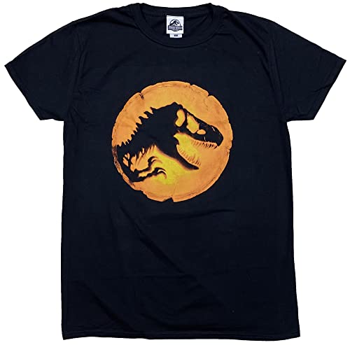 Jurassic World: Dominion - Camiseta Logotipo para Adultos Unisex (L) (Negro, Ámber)
