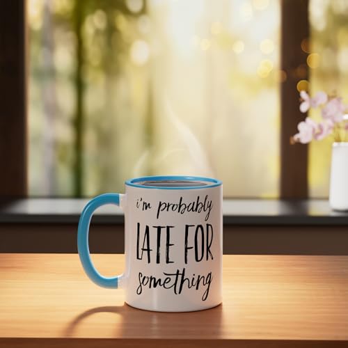 Taza de Cerámica 11 Onzas Azul/Blanco miniatura 3