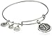 Alex and Ani Rafaelian Silver-Tone Initial "T" Expandable Wire Bangle Bracelet, 2.5"